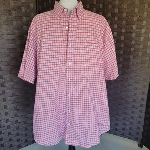Daniel Cremieux Classic Fit Short Sleeve Shirt Plaid Fine Italian Fabric Size XL
